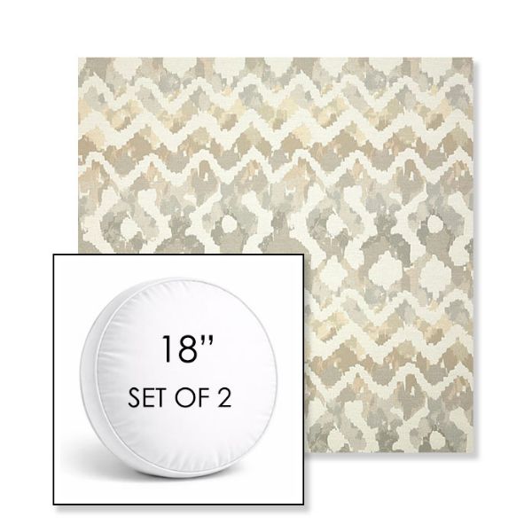 Picture of Inga Marble | Set of 2 | 18" Sunbrella Boxed Round Outdoor Throw Pillows with Premium Inserts