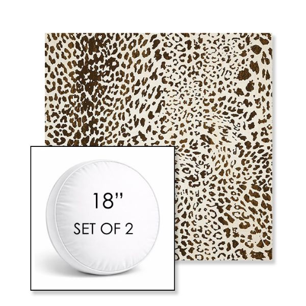 Picture of Instinct Espresso | Set of 2 | 18" Sunbrella Boxed Round Outdoor Throw Pillows with Premium Inserts