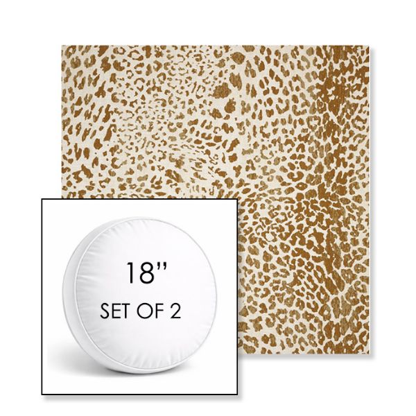 Picture of Instinct Toffee | Set of 2 | 18" Sunbrella Boxed Round Outdoor Throw Pillows with Premium Inserts