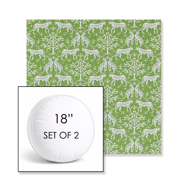 Picture of Jaipur Frame Chive | Set of 2 | 18" Sunbrella Boxed Round Outdoor Throw Pillows with Premium Inserts