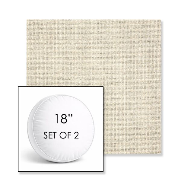 Picture of Kudos Mortar | Set of 2 | 18" Sunbrella Boxed Round Outdoor Throw Pillows with Premium Inserts