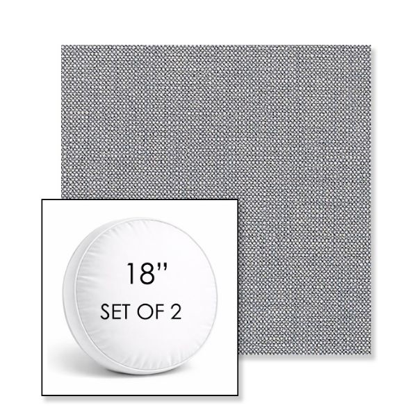 Picture of Linville Denim | Set of 2 | 18" Sunbrella Boxed Round Outdoor Throw Pillows with Premium Inserts