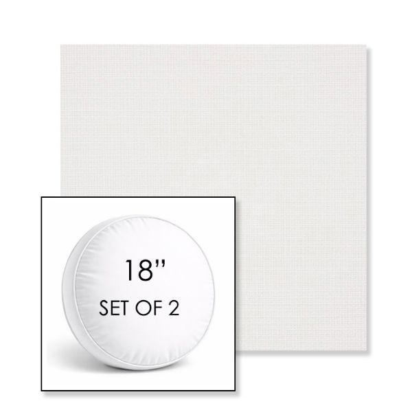 Picture of Linville Snow | Set of 2 | 18" Sunbrella Boxed Round Outdoor Throw Pillows with Premium Inserts