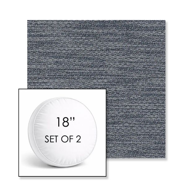 Picture of Litchfield Denim | Set of 2 | 18" Sunbrella Boxed Round Outdoor Throw Pillows with Premium Inserts