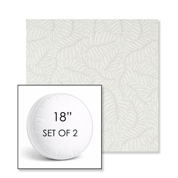 Picture of Lively Sage | Set of 2 | 18" Sunbrella Boxed Round Outdoor Throw Pillows with Premium Inserts