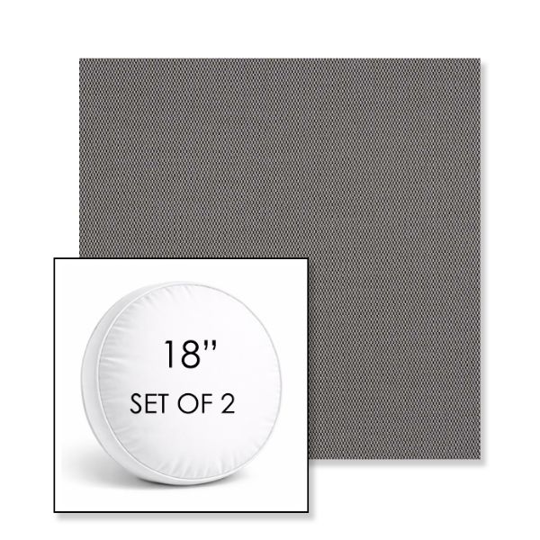Picture of Lopi Charcoal | Set of 2 | 18" Sunbrella Boxed Round Outdoor Throw Pillows with Premium Inserts