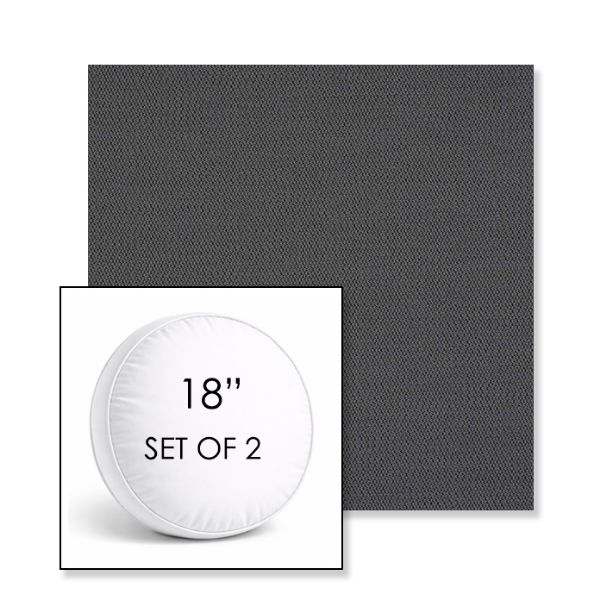 Picture of Lopi Shadow | Set of 2 | 18" Sunbrella Boxed Round Outdoor Throw Pillows with Premium Inserts