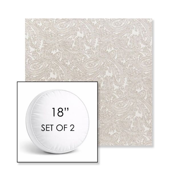 Picture of Mahalo Chino | Set of 2 | 18" Sunbrella Boxed Round Outdoor Throw Pillows with Premium Inserts