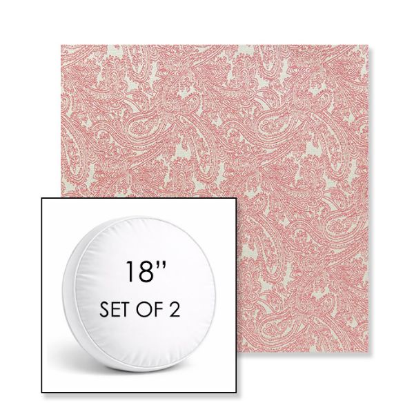 Picture of Mahalo Hibiscus | Set of 2 | 18" Sunbrella Boxed Round Outdoor Throw Pillows with Premium Inserts