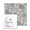 Picture of Martha Floral Periwinkle | Set of 2 | 18" Sunbrella Boxed Round Outdoor Throw Pillows with Premium Inserts