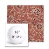 Picture of Martha Floral Rose Vine | Set of 2 | 18" Sunbrella Boxed Round Outdoor Throw Pillows with Premium Inserts