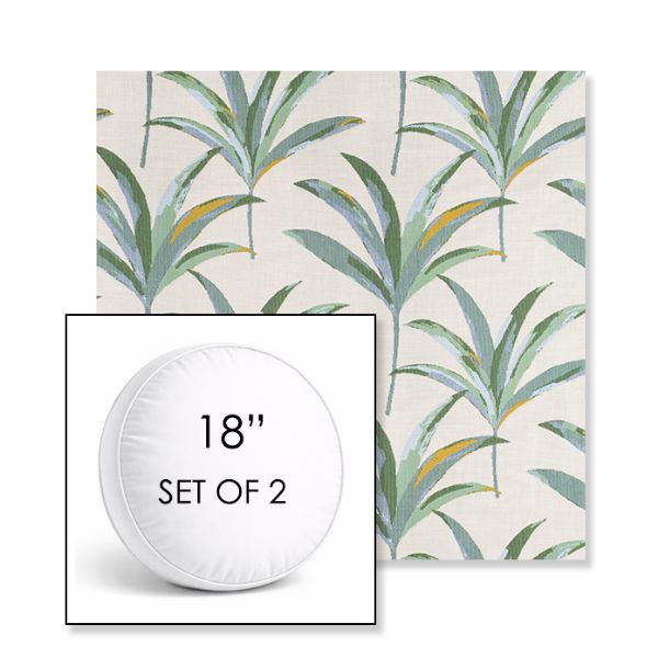 Picture of Martinique Tropic | Set of 2 | 18" Sunbrella Boxed Round Outdoor Throw Pillows with Premium Inserts