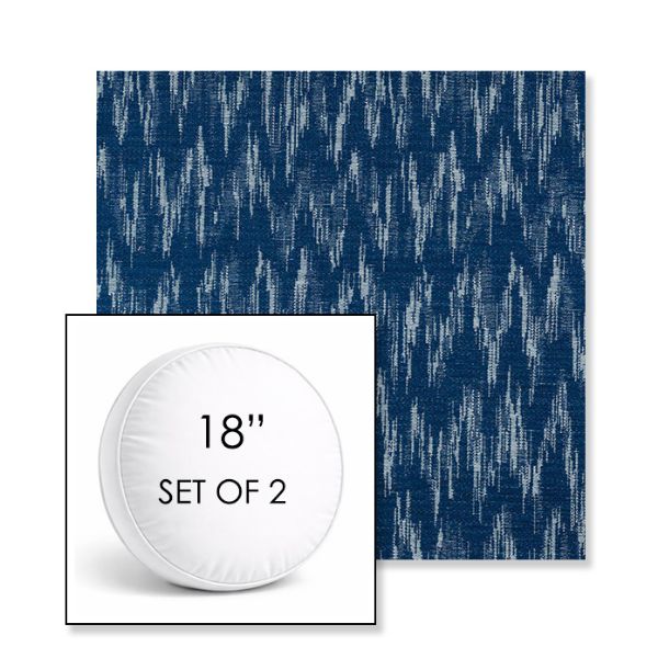 Picture of Mountains Lagoon | Set of 2 | 18" Sunbrella Boxed Round Outdoor Throw Pillows with Premium Inserts