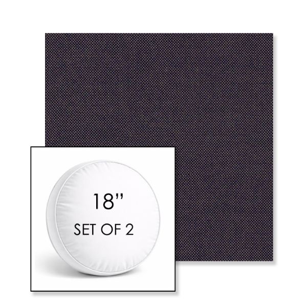 Picture of Natte Cosmos | Set of 2 | 18" Sunbrella Boxed Round Outdoor Throw Pillows with Premium Inserts