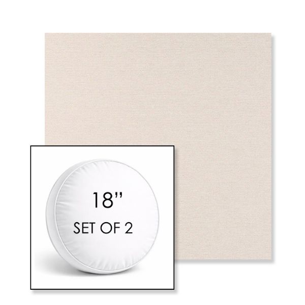 Picture of Nuance Cloud | Set of 2 | 18" Sunbrella Boxed Round Outdoor Throw Pillows with Premium Inserts