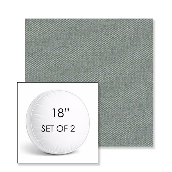 Picture of Nuance Spa | Set of 2 | 18" Sunbrella Boxed Round Outdoor Throw Pillows with Premium Inserts