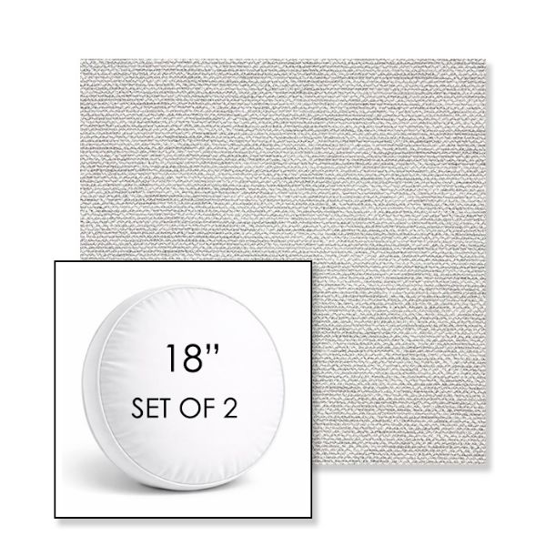 Picture of Nurture Pebble | Set of 2 | 18" Sunbrella Boxed Round Outdoor Throw Pillows with Premium Inserts