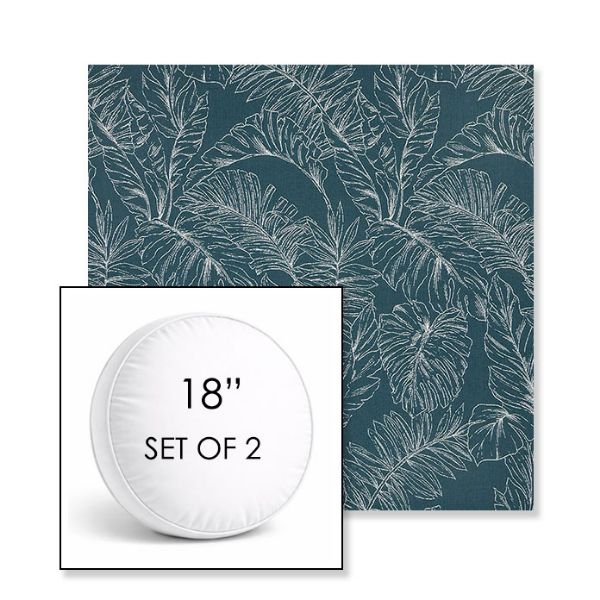 Picture of Palma Renew | Set of 2 | 18" Sunbrella Boxed Round Outdoor Throw Pillows with Premium Inserts