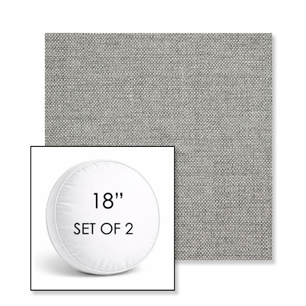 Picture of Piazza Stone | Set of 2 | 18" Sunbrella Boxed Round Outdoor Throw Pillows with Premium Inserts