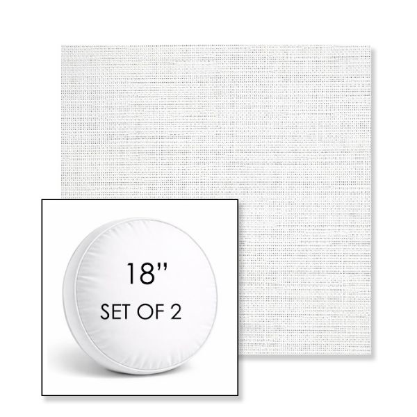 Picture of Piazza White | Set of 2 | 18" Sunbrella Boxed Round Outdoor Throw Pillows with Premium Inserts