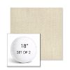 Picture of Pique Flax | Set of 2 | 18" Sunbrella Boxed Round Outdoor Throw Pillows with Premium Inserts