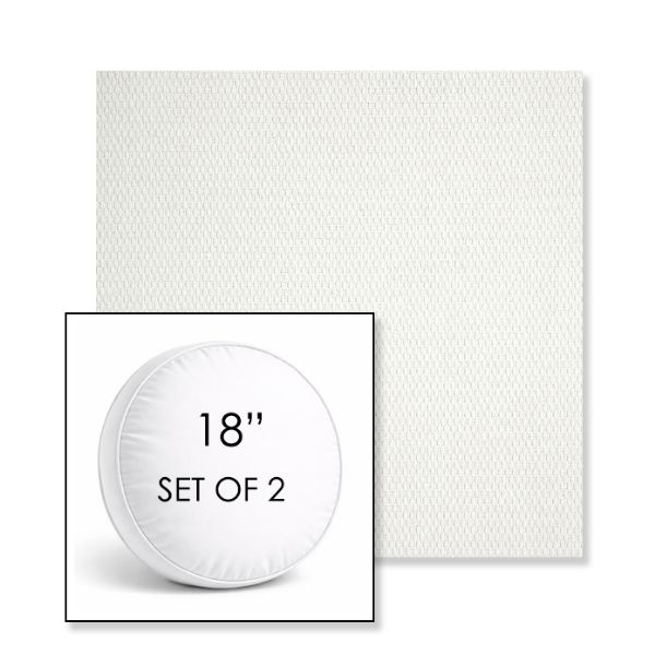 Picture of Pique Salt | Set of 2 | 18" Sunbrella Boxed Round Outdoor Throw Pillows with Premium Inserts
