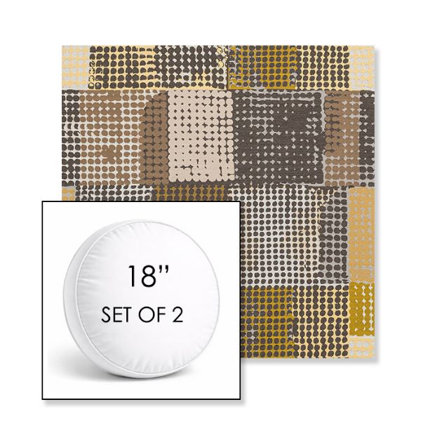 Picture of Pop Corn | Set of 2 | 18" Sunbrella Boxed Round Outdoor Throw Pillows with Premium Inserts