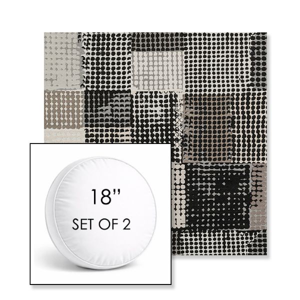 Picture of Pop Film | Set of 2 | 18" Sunbrella Boxed Round Outdoor Throw Pillows with Premium Inserts