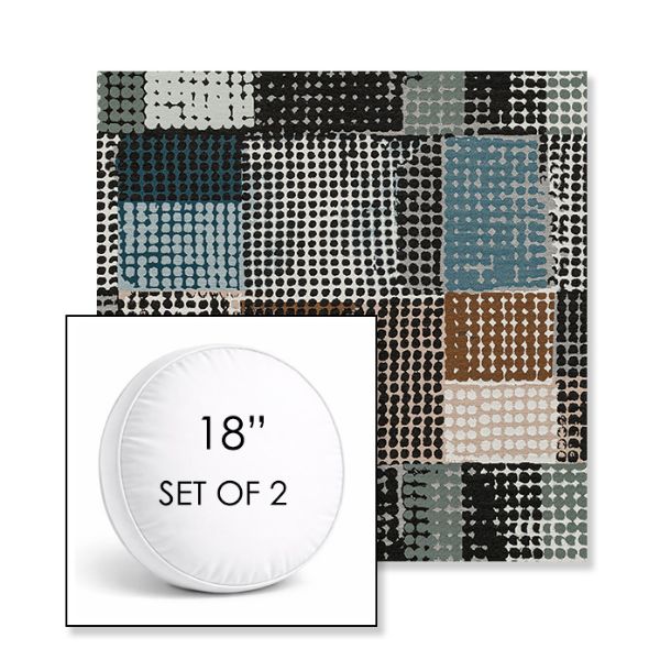 Picture of Pop Fizz | Set of 2 | 18" Sunbrella Boxed Round Outdoor Throw Pillows with Premium Inserts