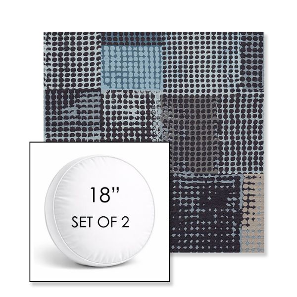 Picture of Pop Patch | Set of 2 | 18" Sunbrella Boxed Round Outdoor Throw Pillows with Premium Inserts