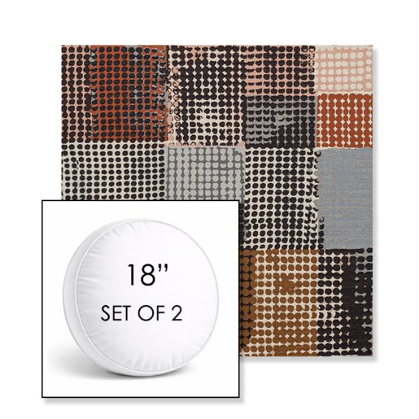 Picture of Pop Punchcard | Set of 2 | 18" Sunbrella Boxed Round Outdoor Throw Pillows with Premium Inserts