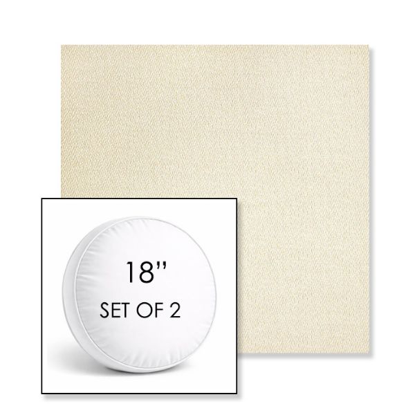 Picture of Posh Salt | Set of 2 | 18" Sunbrella Boxed Round Outdoor Throw Pillows with Premium Inserts