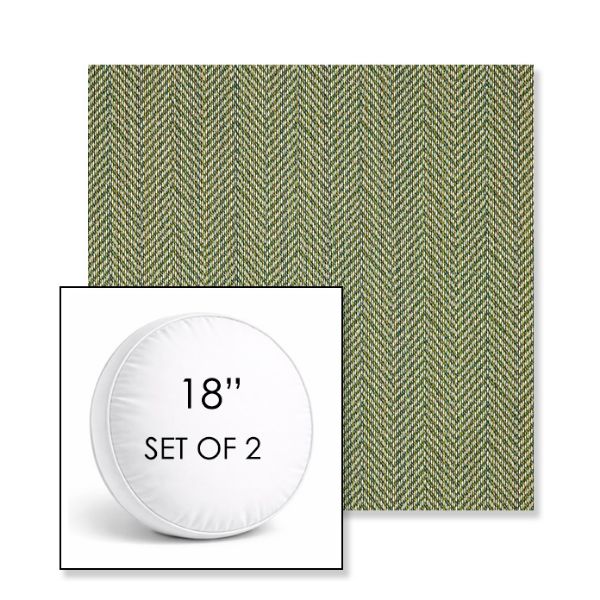 Picture of Posh Shamrock | Set of 2 | 18" Sunbrella Boxed Round Outdoor Throw Pillows with Premium Inserts
