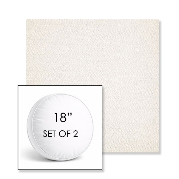 Picture of Posh Snow | Set of 2 | 18" Sunbrella Boxed Round Outdoor Throw Pillows with Premium Inserts