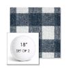 Picture of Preso Indigo | Set of 2 | 18" Sunbrella Boxed Round Outdoor Throw Pillows with Premium Inserts