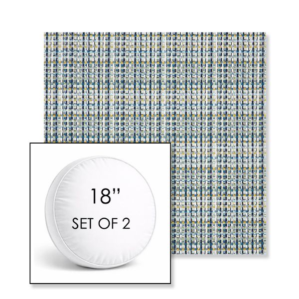 Picture of Principle Lagoon | Set of 2 | 18" Sunbrella Boxed Round Outdoor Throw Pillows with Premium Inserts