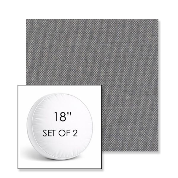 Picture of Proof Slate | Set of 2 | 18" Sunbrella Boxed Round Outdoor Throw Pillows with Premium Inserts