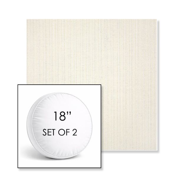 Picture of Proven Ivory | Set of 2 | 18" Sunbrella Boxed Round Outdoor Throw Pillows with Premium Inserts