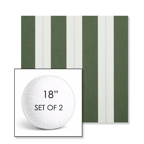 Picture of Relate Ivy | Set of 2 | 18" Sunbrella Boxed Round Outdoor Throw Pillows with Premium Inserts