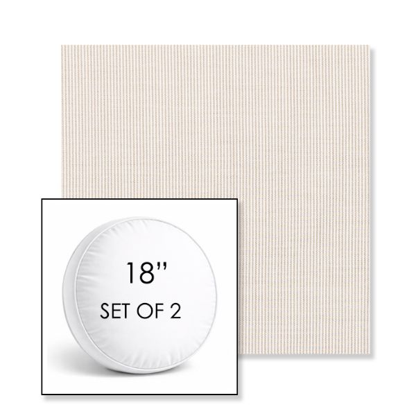 Picture of Replay Caramel | Set of 2 | 18" Sunbrella Boxed Round Outdoor Throw Pillows with Premium Inserts