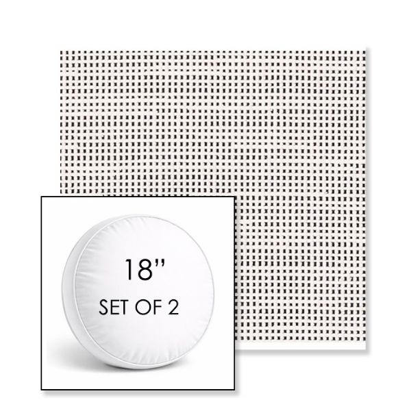 Picture of Rest Ink | Set of 2 | 18" Sunbrella Boxed Round Outdoor Throw Pillows with Premium Inserts