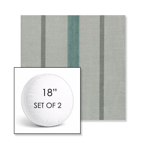 Picture of Revival Sage | Set of 2 | 18" Sunbrella Boxed Round Outdoor Throw Pillows with Premium Inserts