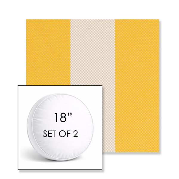 Picture of Rothko Lemonade | Set of 2 | 18" Sunbrella Boxed Round Outdoor Throw Pillows with Premium Inserts