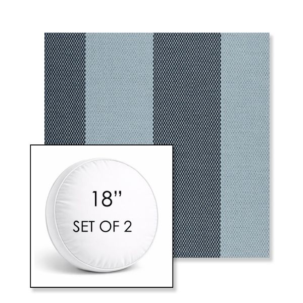 Picture of Rothko Oceanfront | Set of 2 | 18" Sunbrella Boxed Round Outdoor Throw Pillows with Premium Inserts