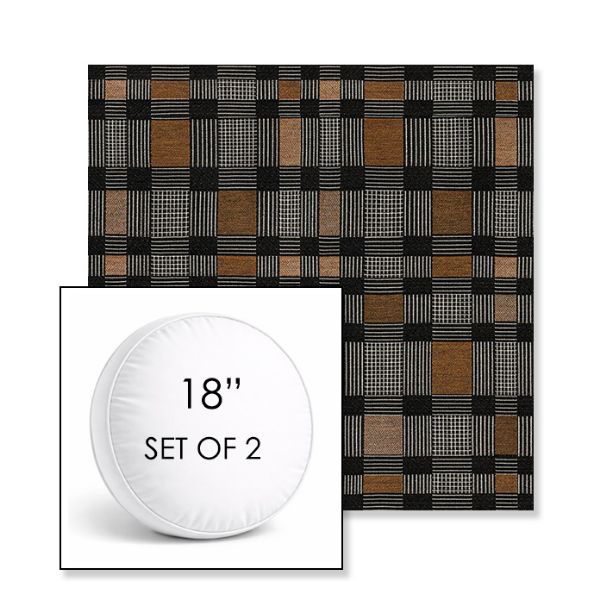 Picture of Rubix Center City | Set of 2 | 18" Sunbrella Boxed Round Outdoor Throw Pillows with Premium Inserts