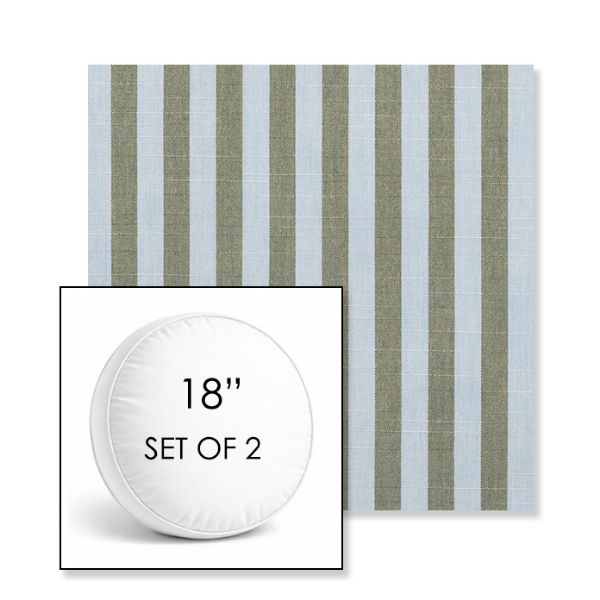Picture of Sail Away Aloe | Set of 2 | 18" Sunbrella Boxed Round Outdoor Throw Pillows with Premium Inserts