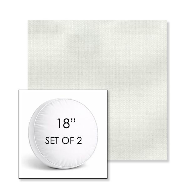 Picture of Sailcloth Salt | Set of 2 | 18" Sunbrella Boxed Round Outdoor Throw Pillows with Premium Inserts