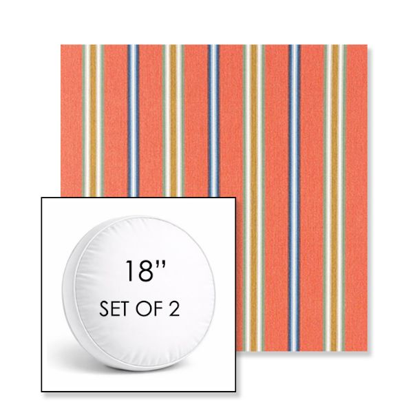 Picture of Saltillo Sedona | Set of 2 | 18" Sunbrella Boxed Round Outdoor Throw Pillows with Premium Inserts
