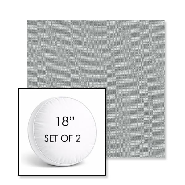 Picture of Savane Whisper | Set of 2 | 18" Sunbrella Boxed Round Outdoor Throw Pillows with Premium Inserts