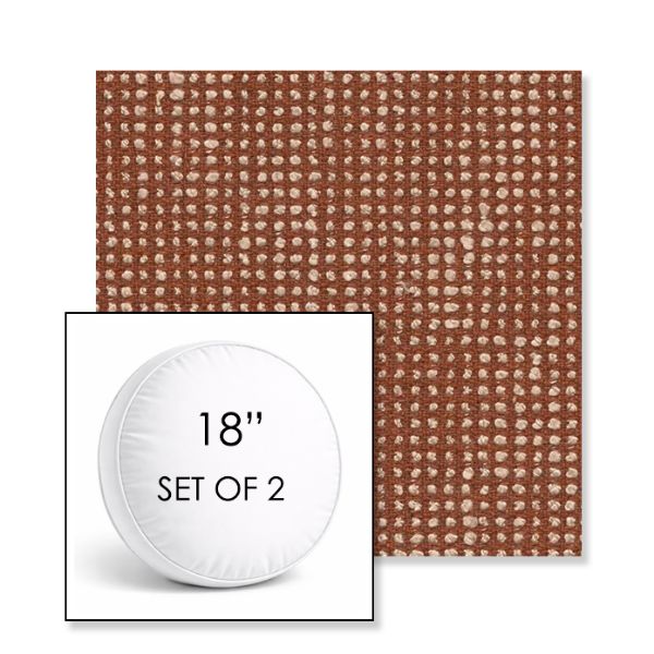 Picture of Slow Alezan | Set of 2 | 18" Sunbrella Boxed Round Outdoor Throw Pillows with Premium Inserts